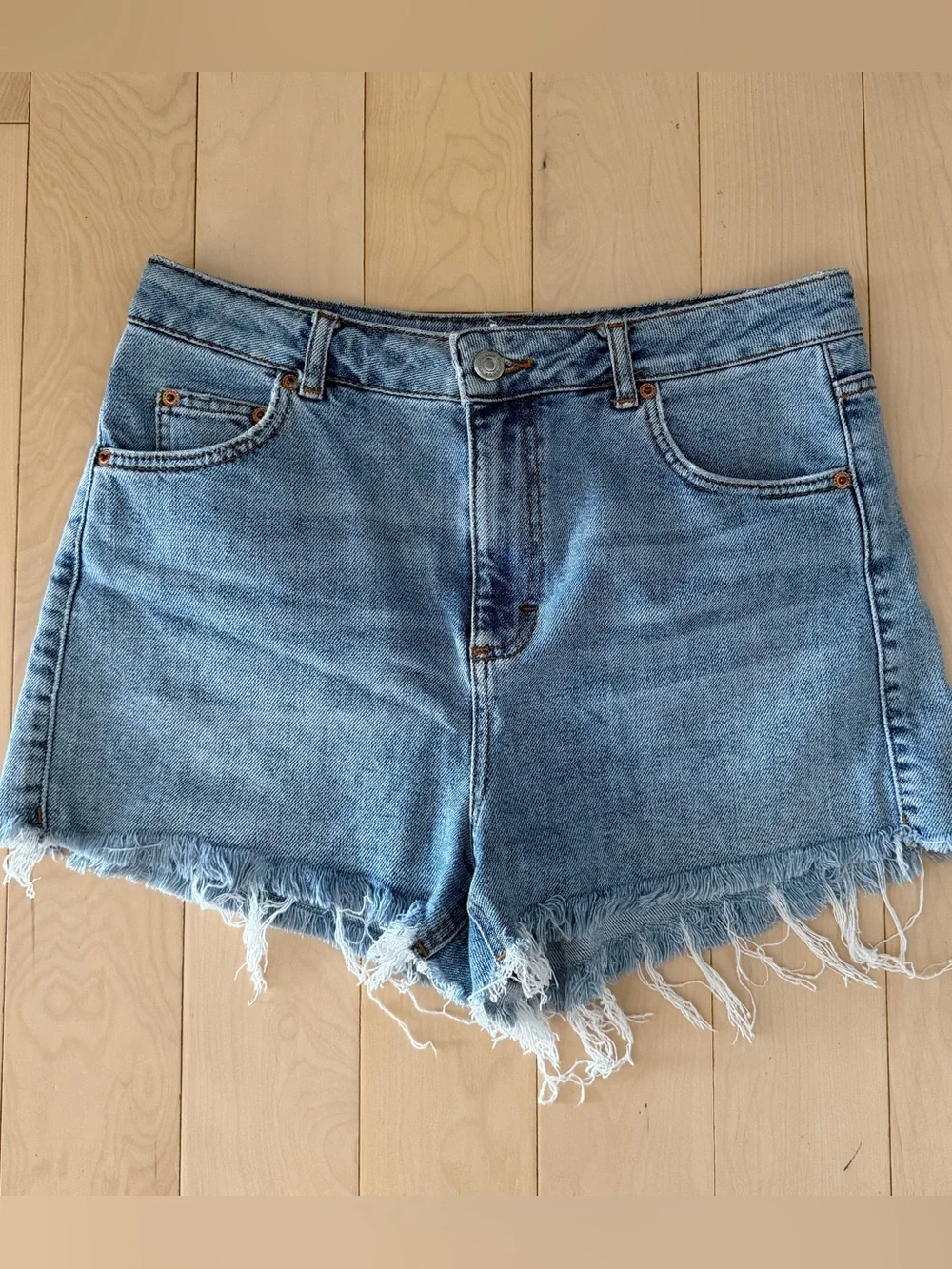 Topshop High Waisted Mom Denim Shorts